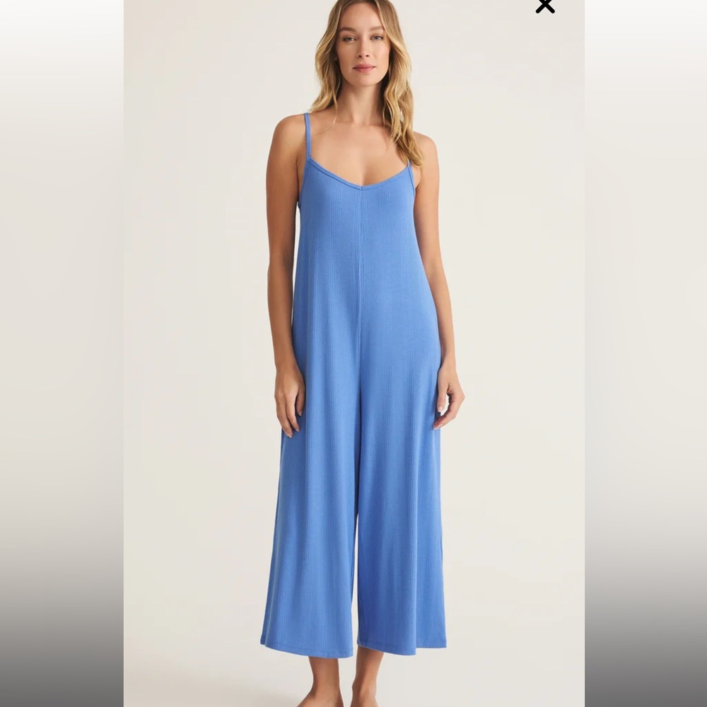 Z Supply Blue Wide-Leg Jumpsuit